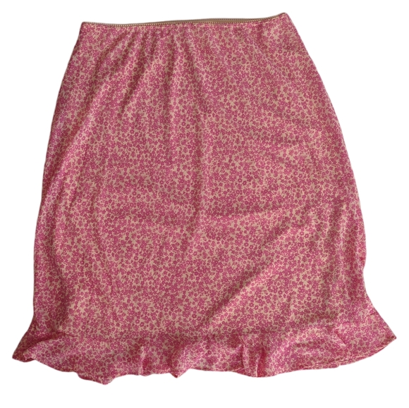 NWT Wild Fable Floral Ruffle Hem Midi Skirt LARGE Pink Dainty - Picture 11 of 14
